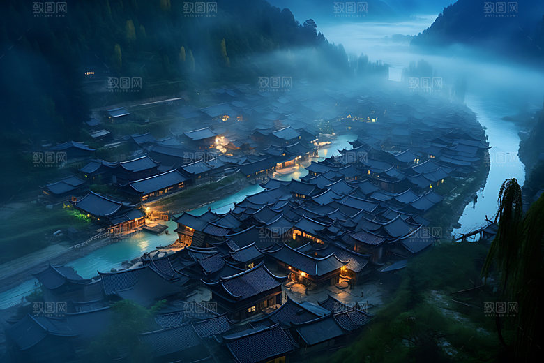 千户苗寨风光景观摄影图