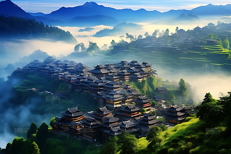千户苗寨自然高清摄影图