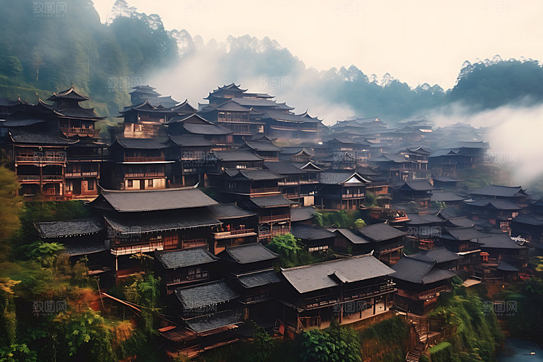 千户苗寨贵州旅游风光摄影图
