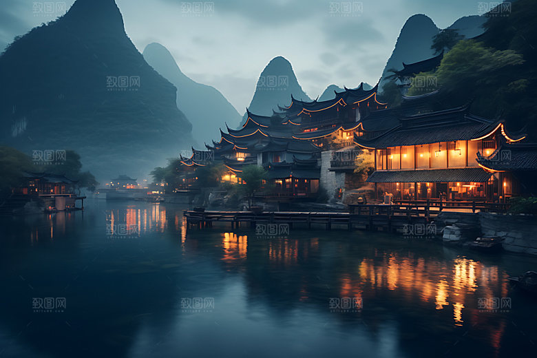 千户苗寨景观自然摄影图