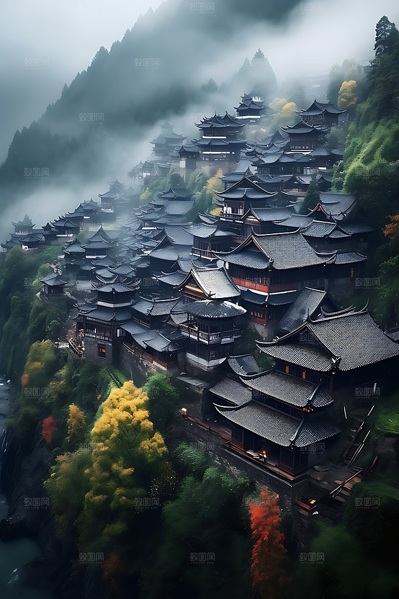 千户苗寨高清景观摄影图