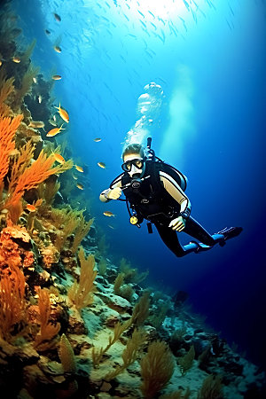 潜水海底世界浮潜摄影图