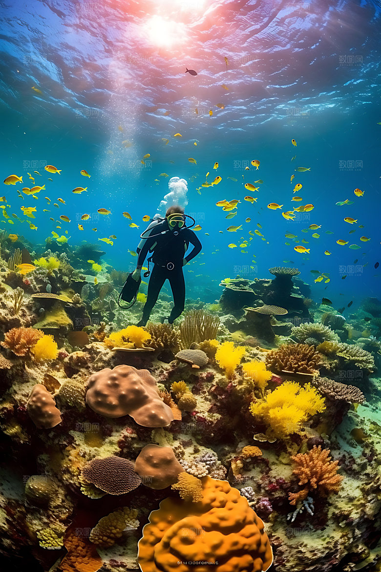 潜水浮潜海洋探险摄影图