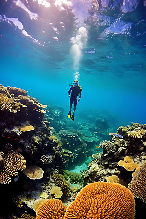 潜水海底世界自然摄影图