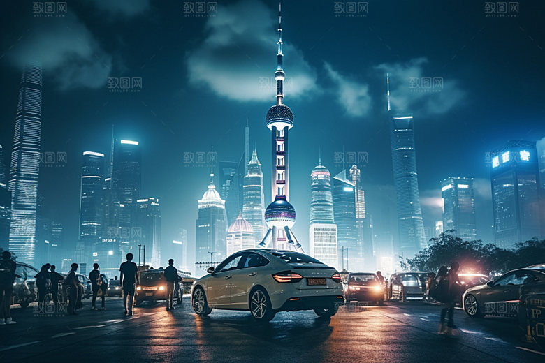 汽车交通工具行驶渲染图