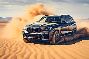 沙漠汽车大漠越野车摄影图