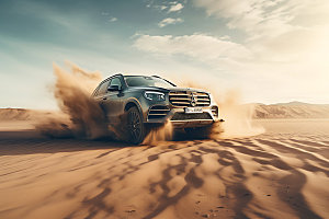 沙漠汽车穿越高清摄影图