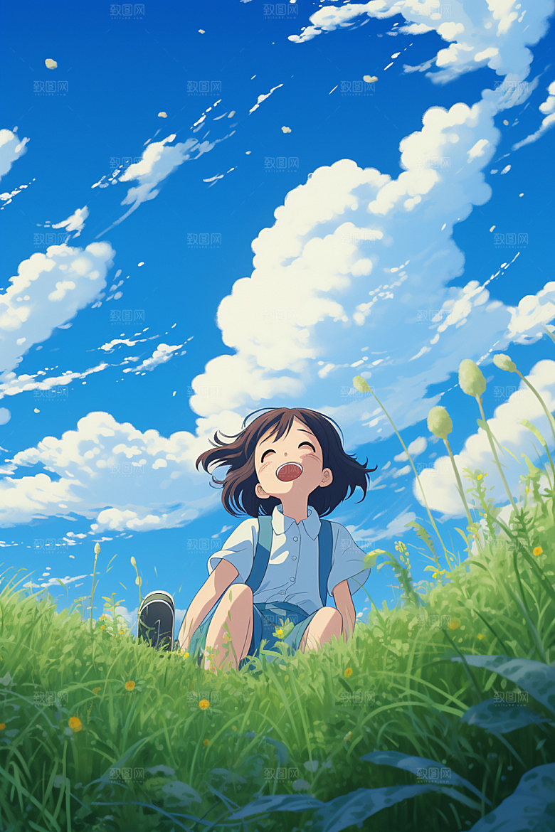 骑电动车高清人物插画