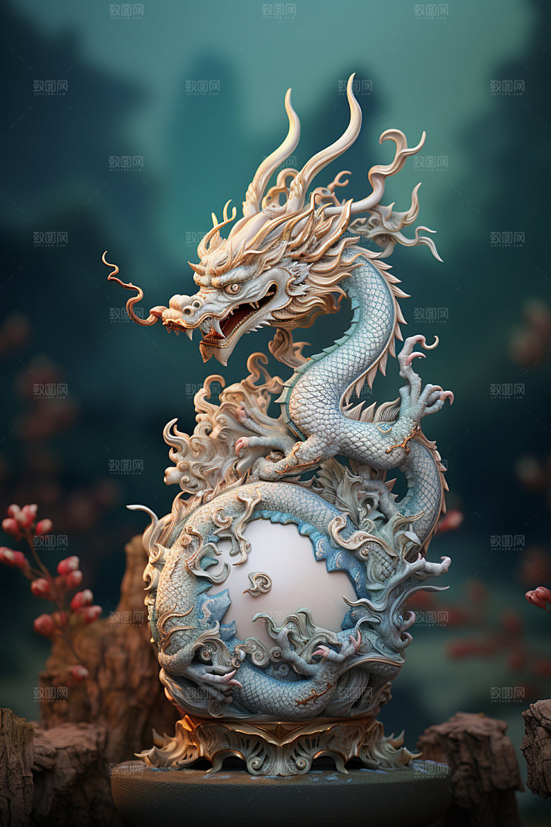 青花瓷高清博物馆文物摄影图