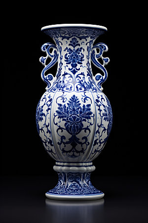 青花瓷瓷器瓷瓶摄影图