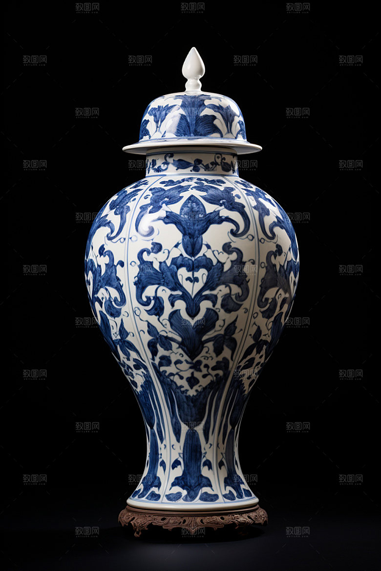 青花瓷瓷器历史文化摄影图
