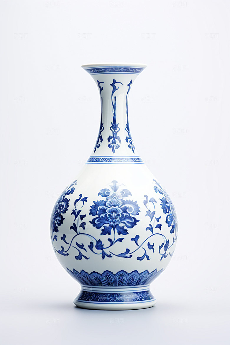 青花瓷艺术品精美摄影图