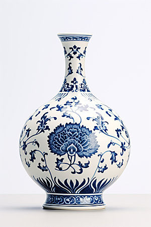 青花瓷历史文化瓷瓶摄影图