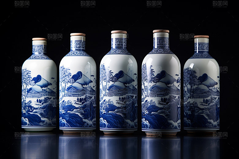 青花瓷高清瓷器摄影图