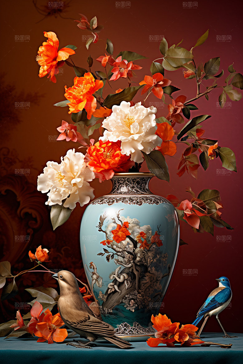 青花瓷精美高清摄影图