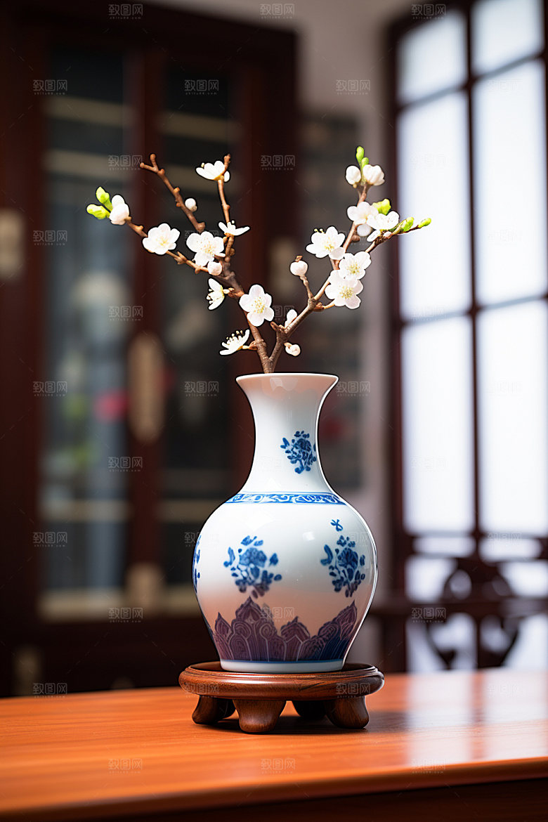 青花瓷陶瓷瓷器摄影图