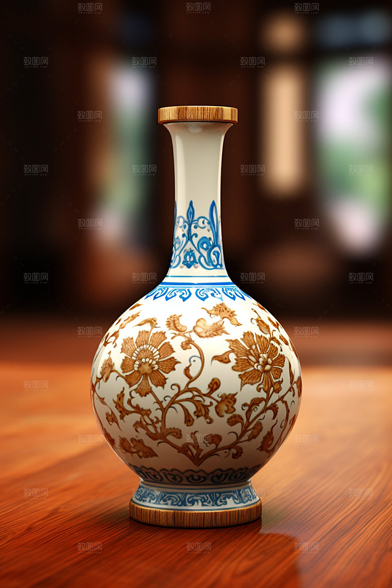 青花瓷瓷器精美摄影图