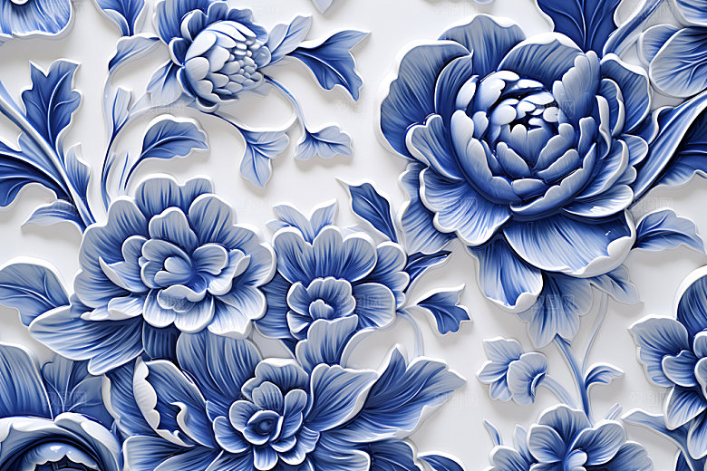 青花瓷艺术精致底纹