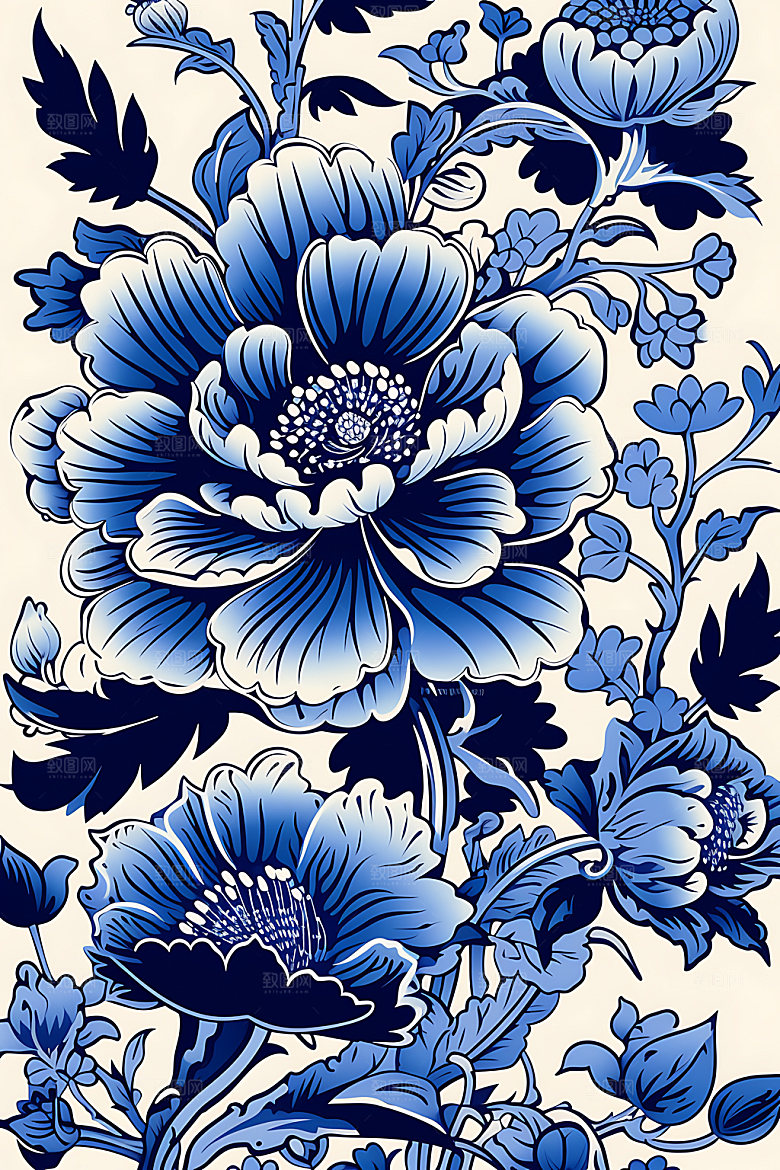 青花瓷传统花纹精致底纹