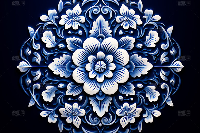 青花瓷精致艺术底纹
