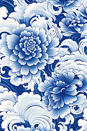 青花瓷中国风传统花纹底纹