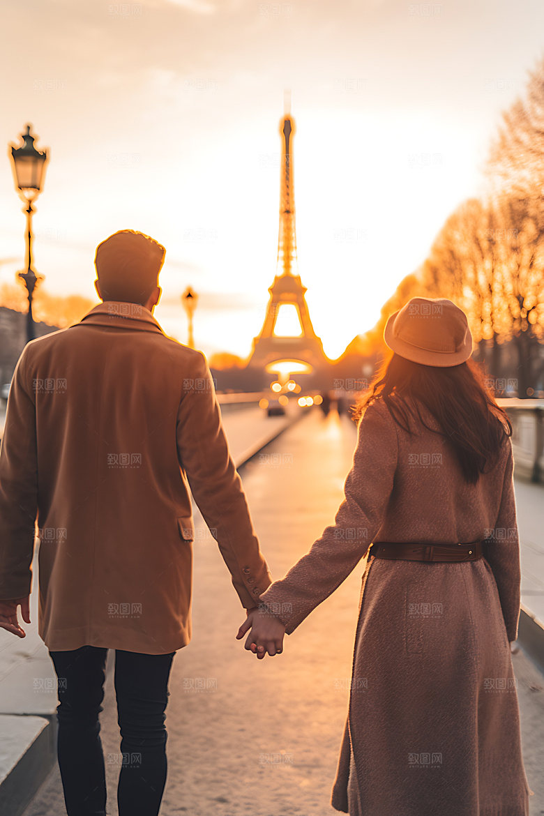 情侣旅行幸福蜜月旅行摄影图