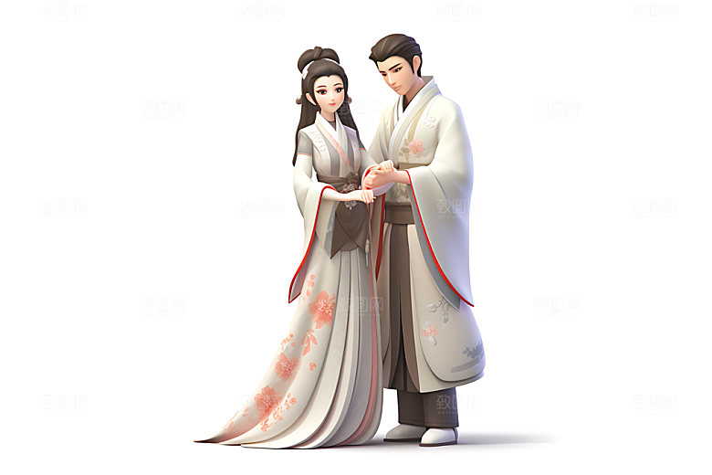 情侣甜蜜3D人物模型