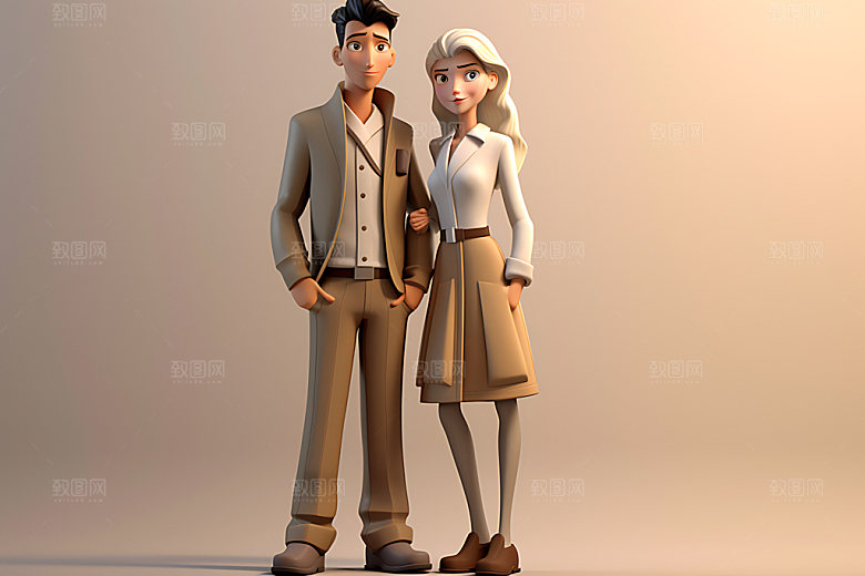 情侣3D立体人物模型
