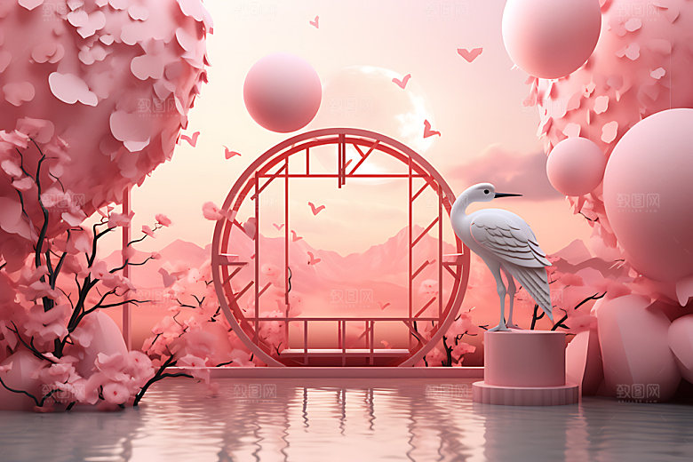 七夕立体场景模型