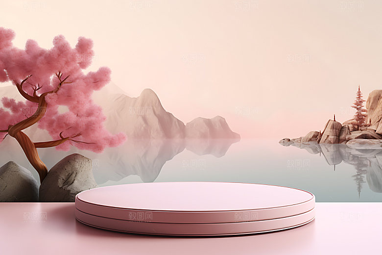 七夕背景情人节模型