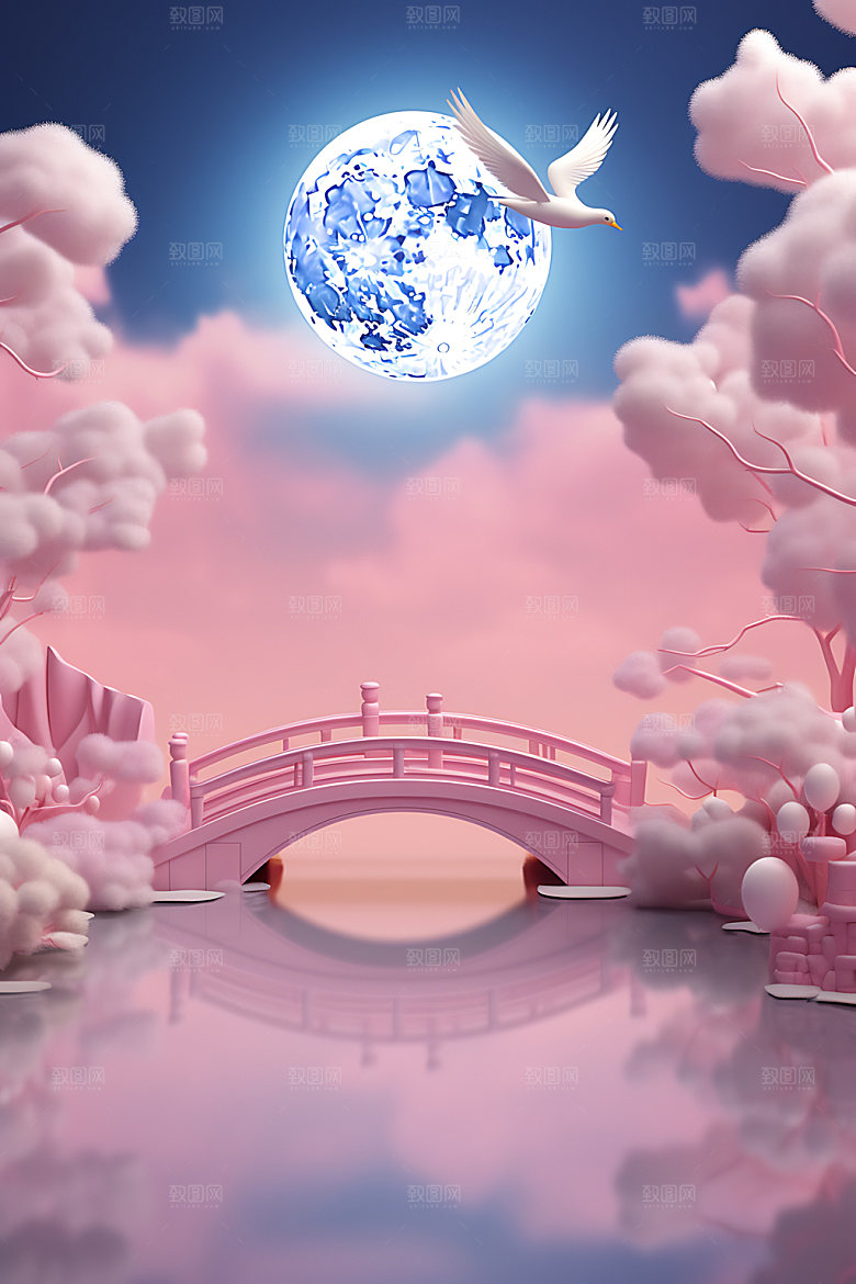 七夕场景立体模型