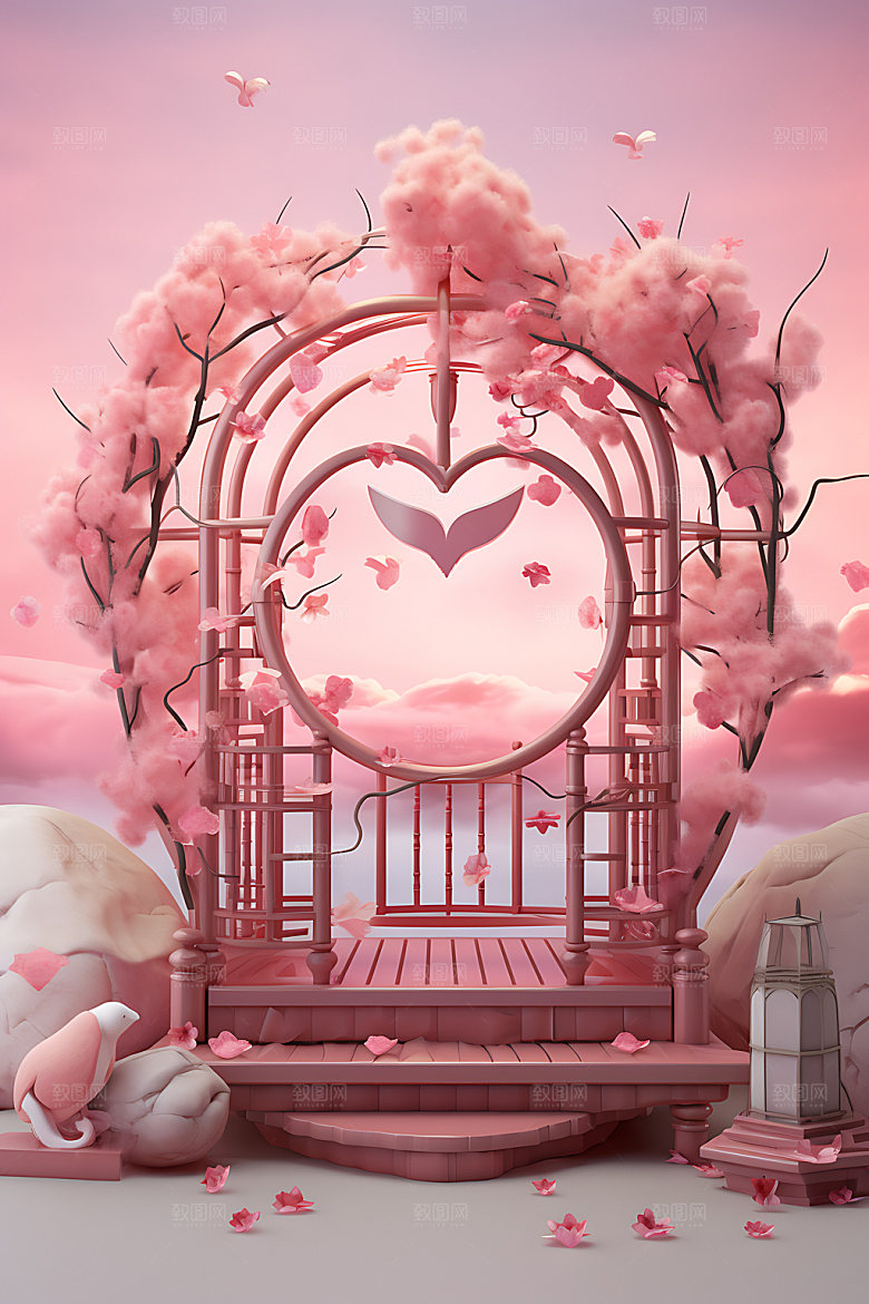 七夕传统节日情人节模型