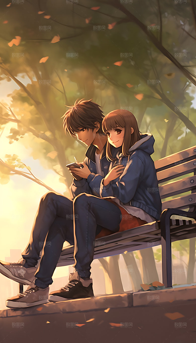 情人节情侣爱情七夕插画