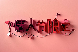 情人节标语3D爱情艺术字