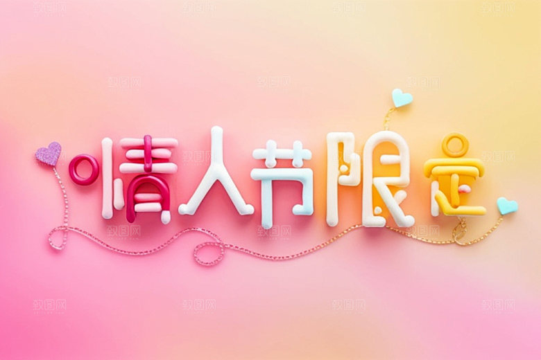 情人节标语浪漫祝福语艺术字
