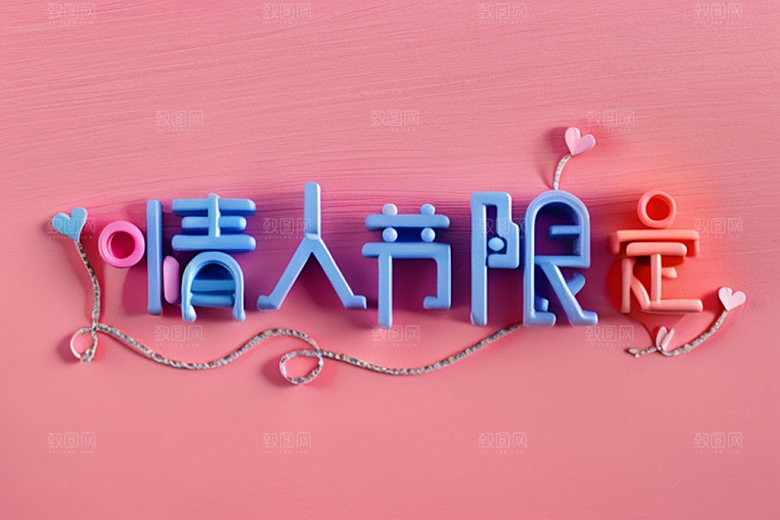情人节标语标题创意艺术字