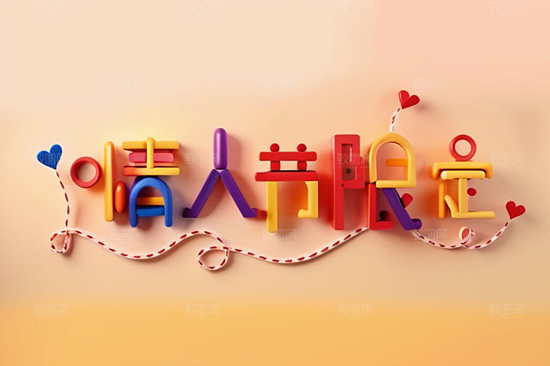 情人节标语祝福语爱情艺术字