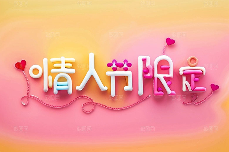 情人节标语创意时尚艺术字