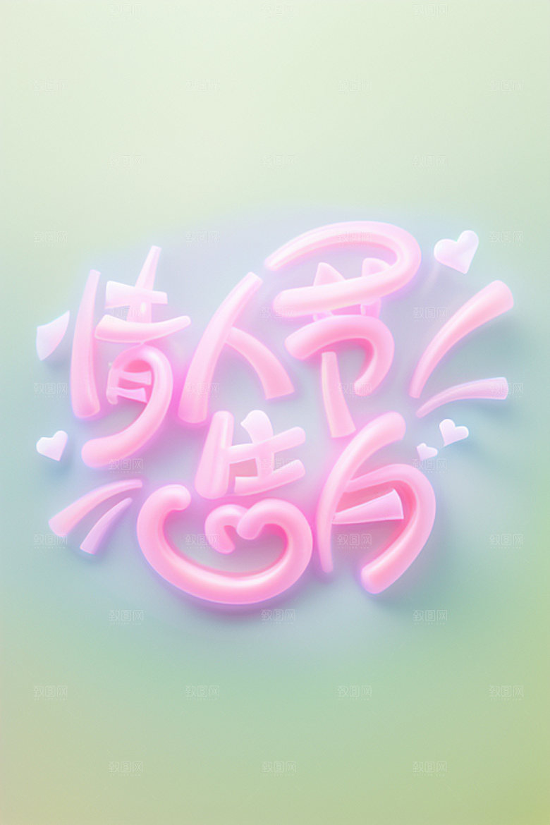 情人节标语爱情广告语艺术字