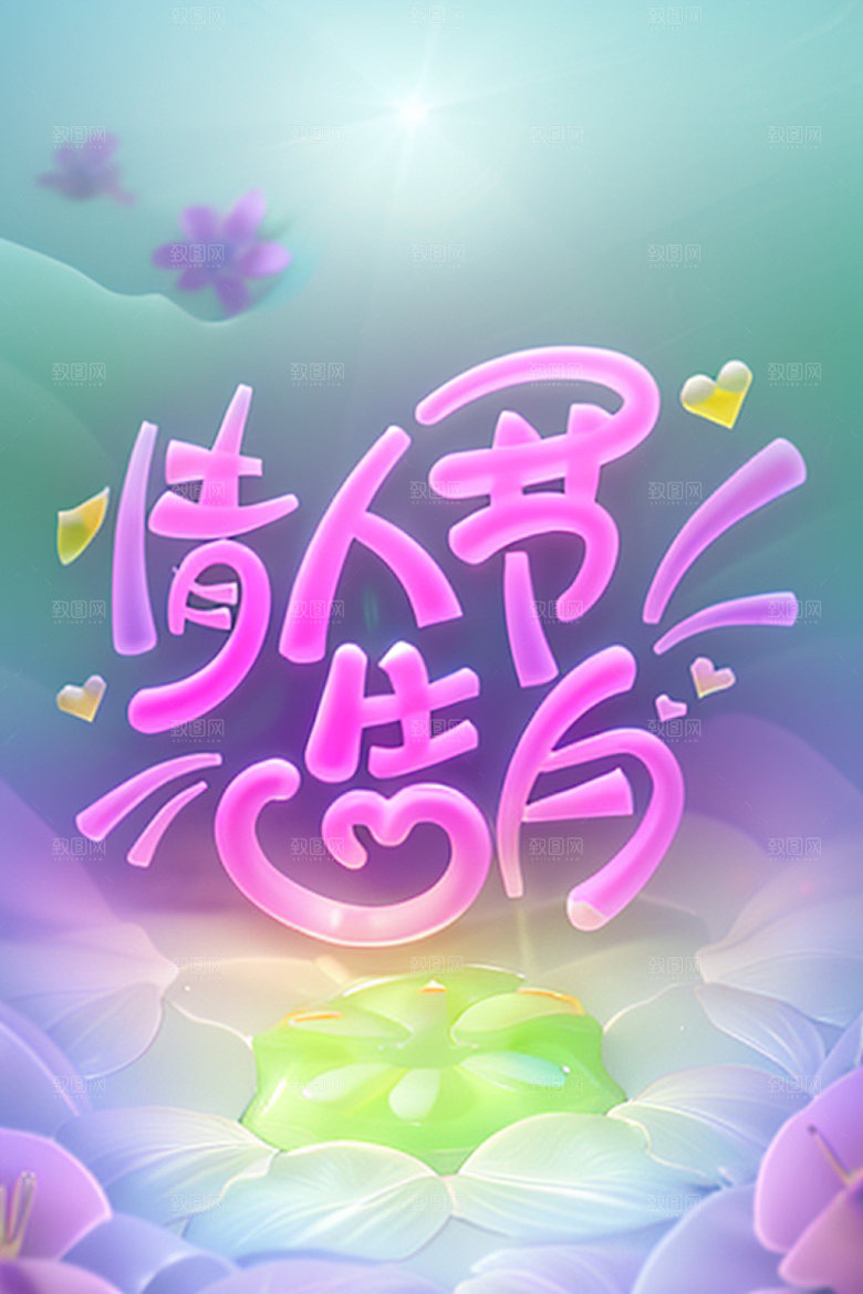情人节标语标题广告语艺术字