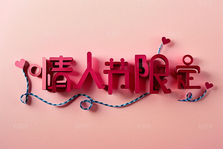 情人节标语标题时尚艺术字
