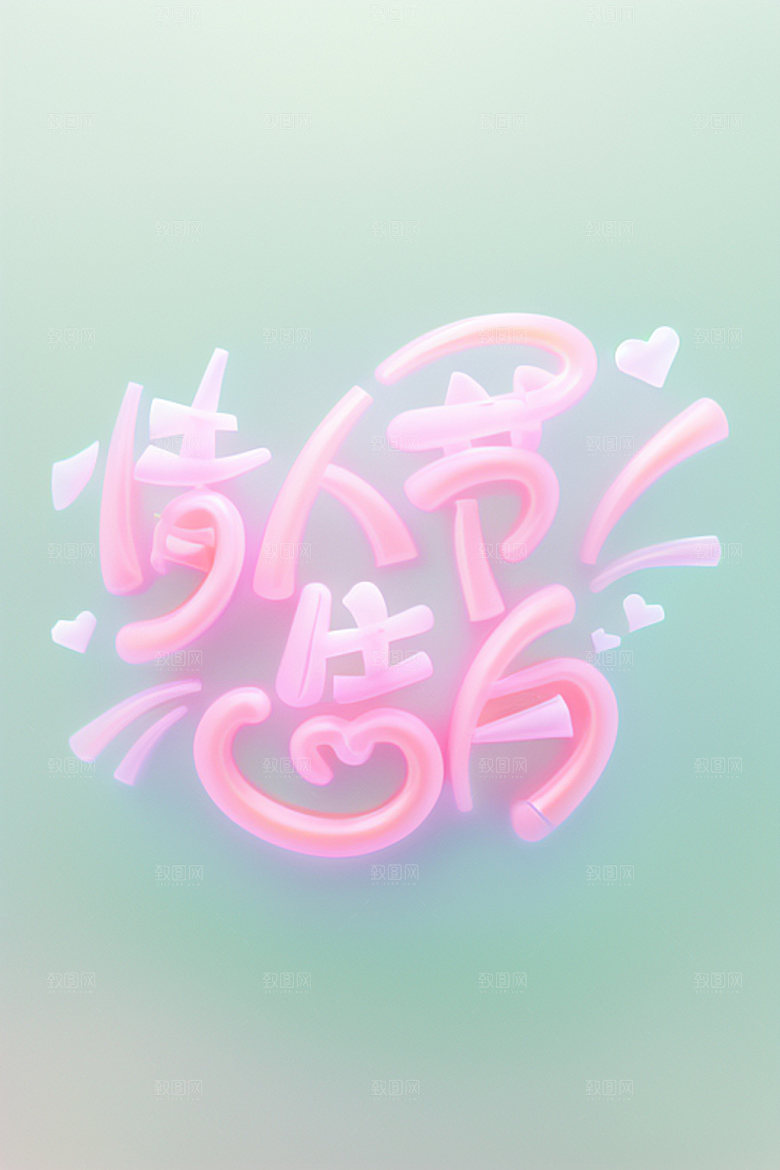情人节标语标题祝福语艺术字