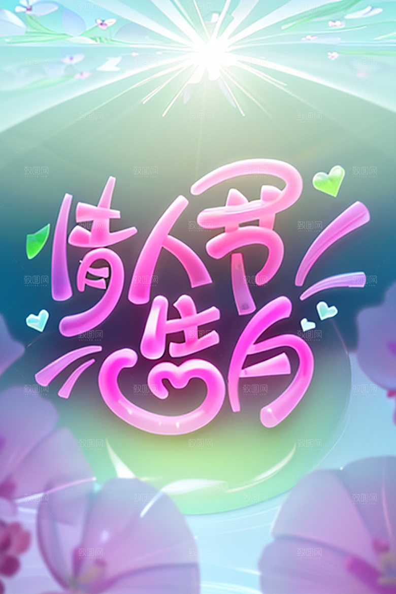 情人节标语爱情创意艺术字