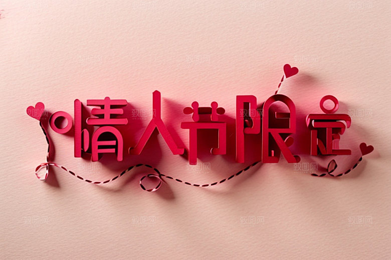 情人节标语浪漫祝福语艺术字