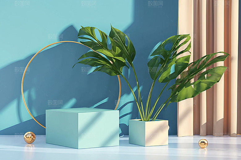 北欧风清新质感电商背景