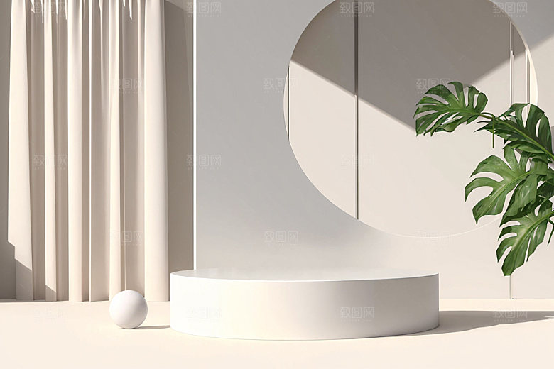 北欧风夏天质感电商背景