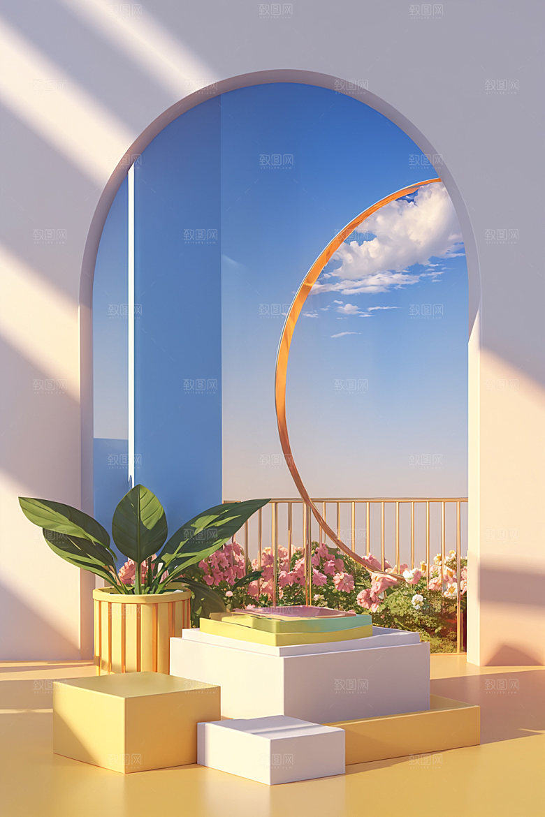 北欧风大气清新电商背景