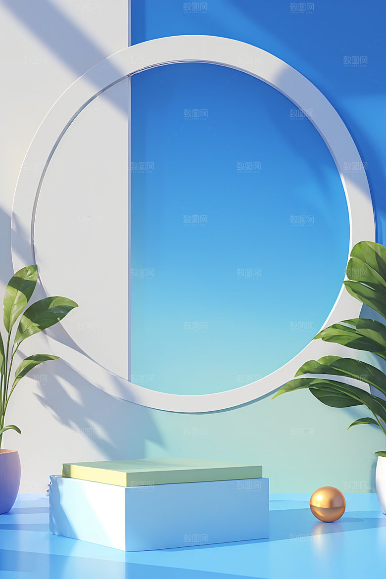 北欧风展台大气电商背景