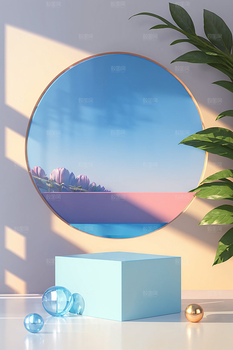北欧风夏季清爽电商背景