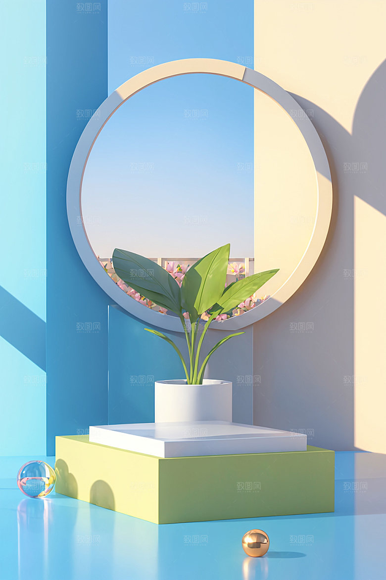 北欧风展台高端电商背景